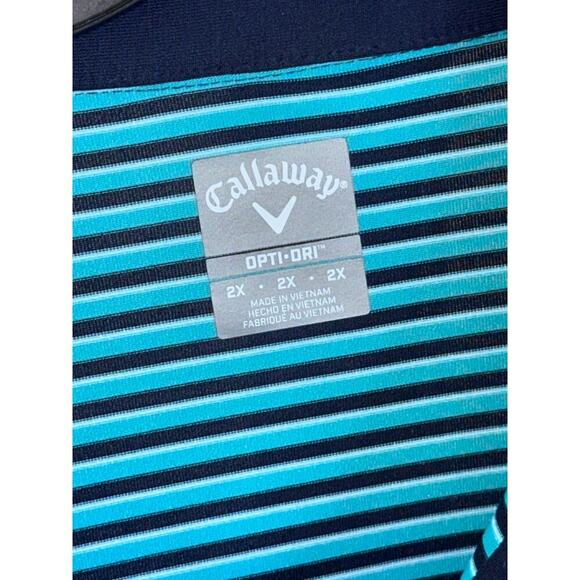 Callaway Men's Refined 3 Color Stripe Short Sleeve Opti-Dri Golf Polo Shirt XXL - Picture 3 of 5